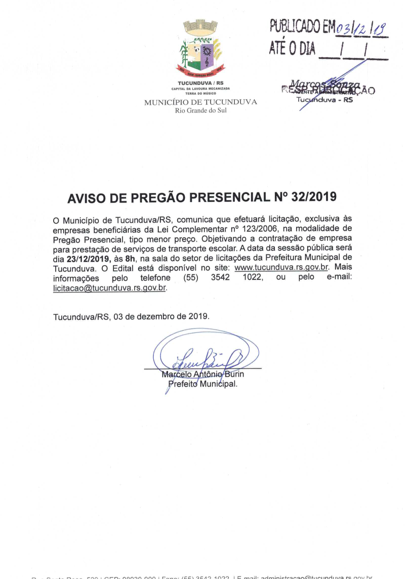 AVISO DE PP 32_2019 EXC CONTRAT TRANSP ESCOLAR